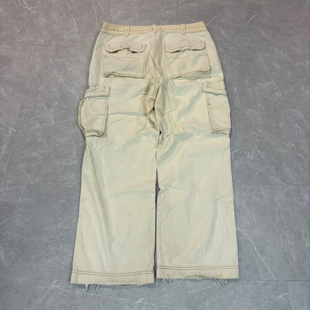 Unionbay Mens Cargo Pants 34x30 Khaki Tan Wide Leg Utility Y2K Cotton Twill 3084